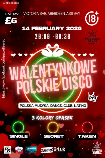 Walentynkowe Disco - Victoria Bar!! 3 kolory opasek!!